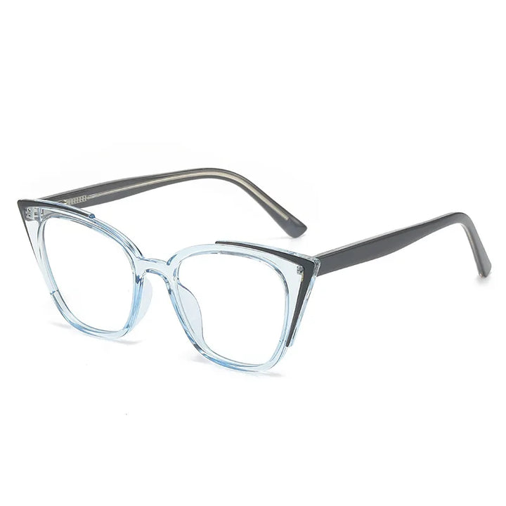 Zirosat Women's Full Rim Square Cat Eye Tr 90 Alloy Eyeglasses 70244