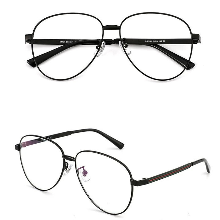 Yimaruili Unisex Full Rim Oval Round Alloy Eyeglasses 2280