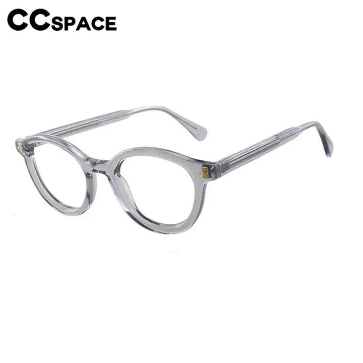 CCSpace Unisex Full Rim Round Acetate Eyeglasses 57241 Full Rim CCspace   