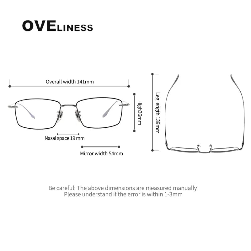 Oveliness Unisex Full Rim Square Titanium Eyeglasses 74175