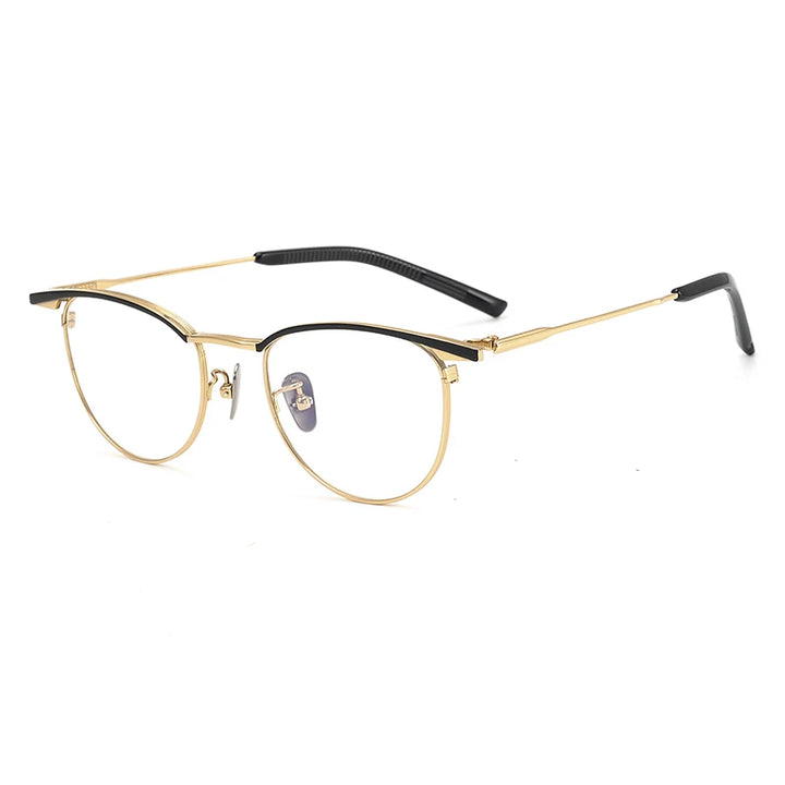 Aimee Unisex Full Rim Brow Line Oval Titanium Eyeglasses 19155 Full Rim Aimee   