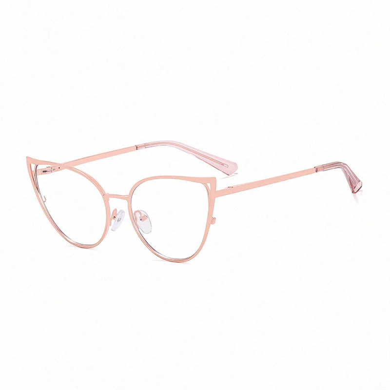 Ralferty Women's Full Rim Oval Cat Eye Alloy Eyeglasses R81166 Full Rim Ralferty C1 RoseGold CHINA 