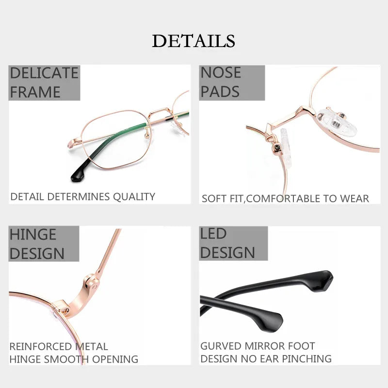 Kocolior Unisex Full Rim Oval Titanium Alloy Hyperopic Reading Glasses E003 Reading Glasses Kocolior   