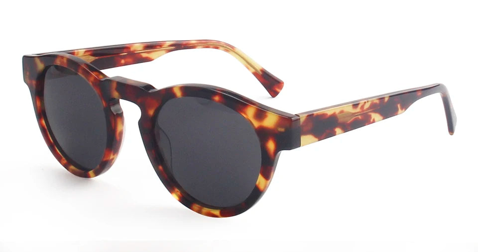 Esnbie Unisex Full Rim Oval Round Acetate Sunglasses 241001