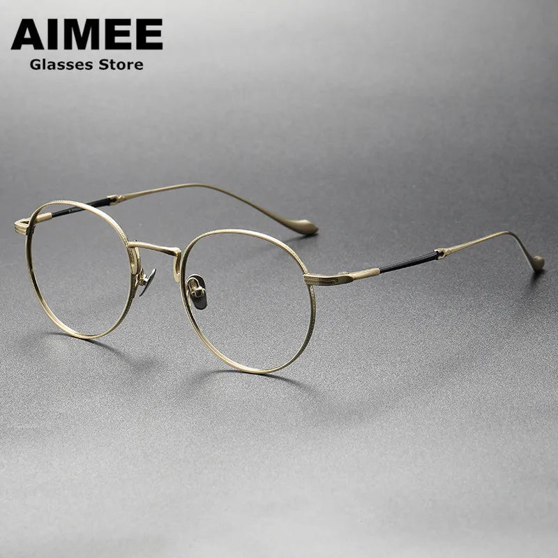 Aimee Unisex Full Rim Round Titanium Eyeglasses 3058 Full Rim Aimee   