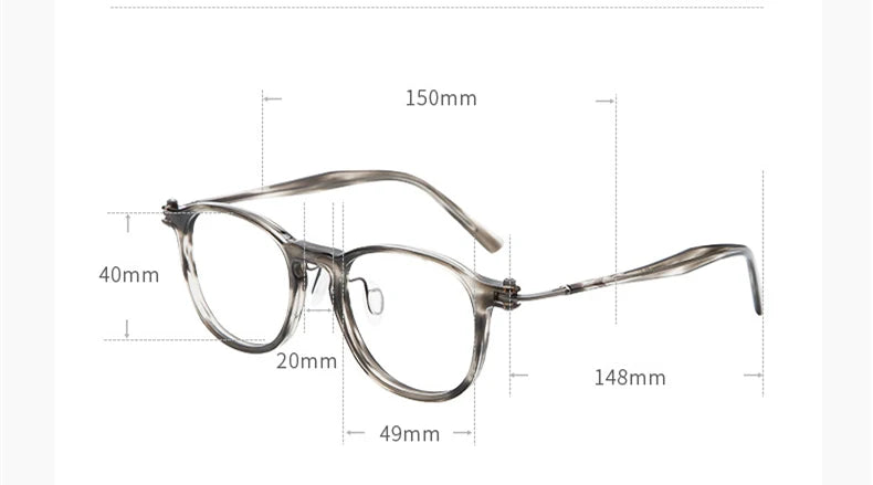 Black Mask Unisex Full Rim Big Square Acetate Titanium Eyeglasses 885585