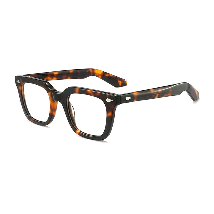 Gatenac Unisex Full Rim Brow Line Square Acetate Eyeglasses Gxyj1531 Full Rim Gatenac Tortoiseshell  