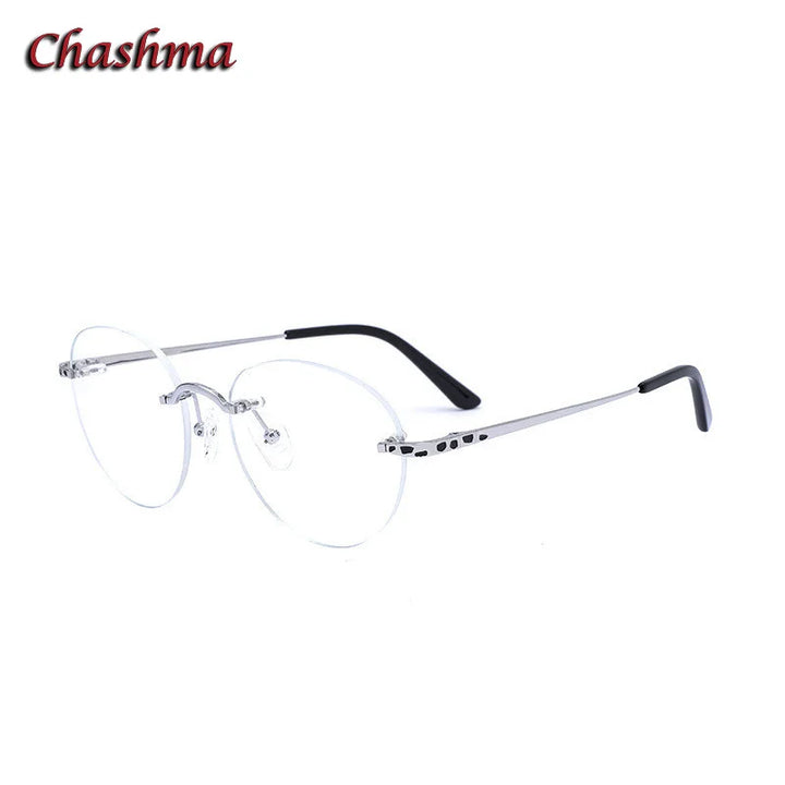 Chashma Ochki Unisex Rimless Round Titanium Eyeglasses 2290 Rimless Chashma Ochki   