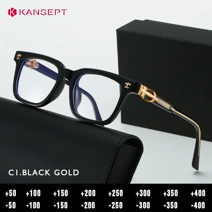 Kansept Unisex Full Rim Square Acetate Reading Glasses 25139