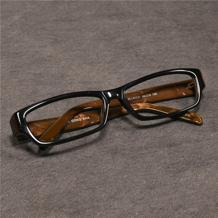 Cubojue Unisex Full Rim Square Tr 90 Titanium Myopic Reading Glasses Reading Glasses Cubojue anti blue light 0 black brown 