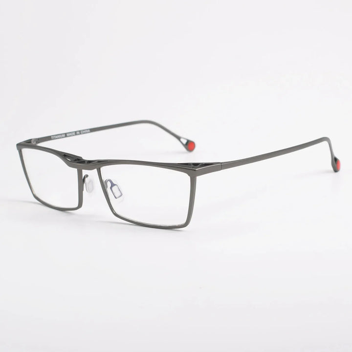 Aror Unisex Full Rim Square Brow Line Titanium Eyeglasses 18212 Full Rim Aror GRAY