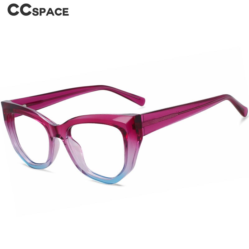 CCspace Women's Full Rim Square Cat Eye Tr 90 Titanium Eyeglasses 56141 Full Rim CCspace   