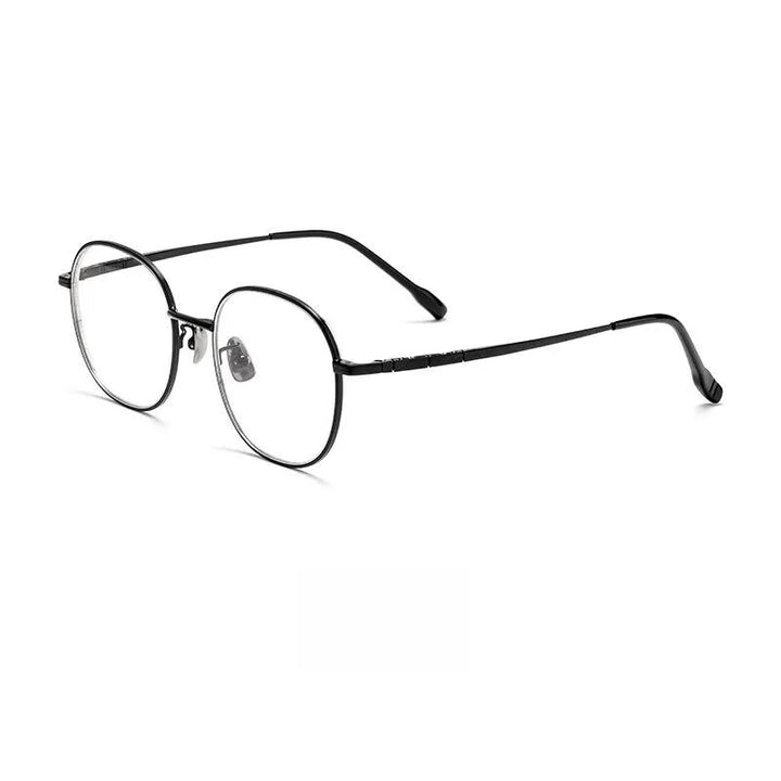 Yimaruili Unisex Full Rim Small Square Titanium Alloy Eyeglasses 95963 Full Rim Yimaruili Eyeglasses Gun Silver  