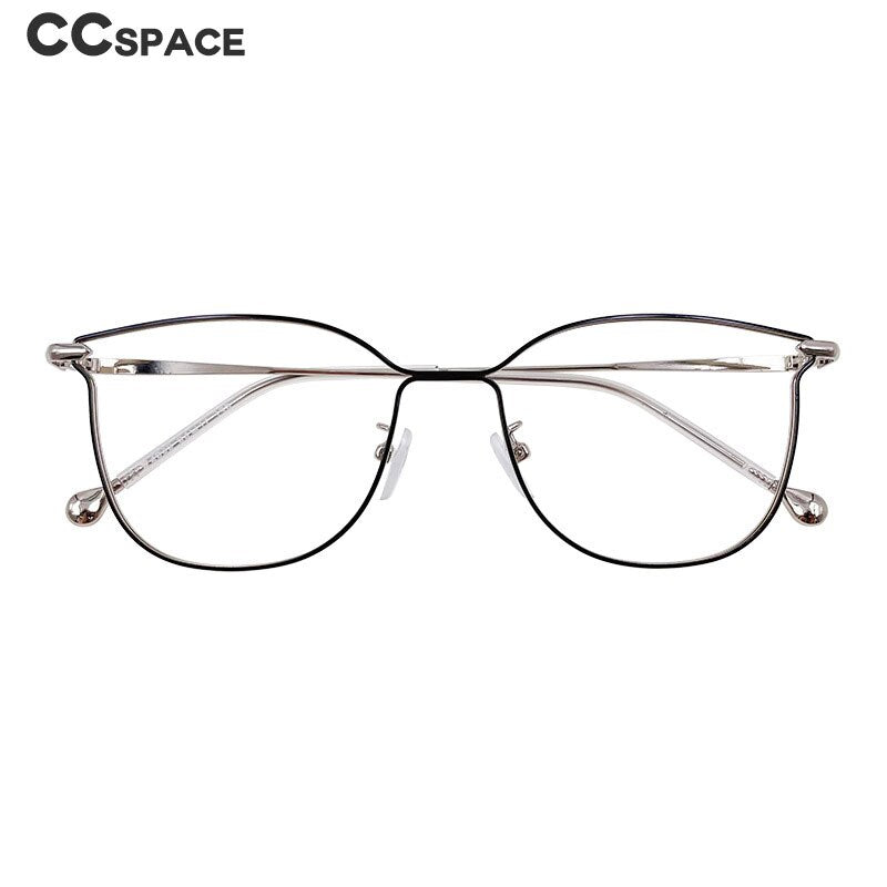 CCSpace Unisex Full Rim Square Cat Eye Alloy Eyeglasses 55895 Full Rim CCspace   
