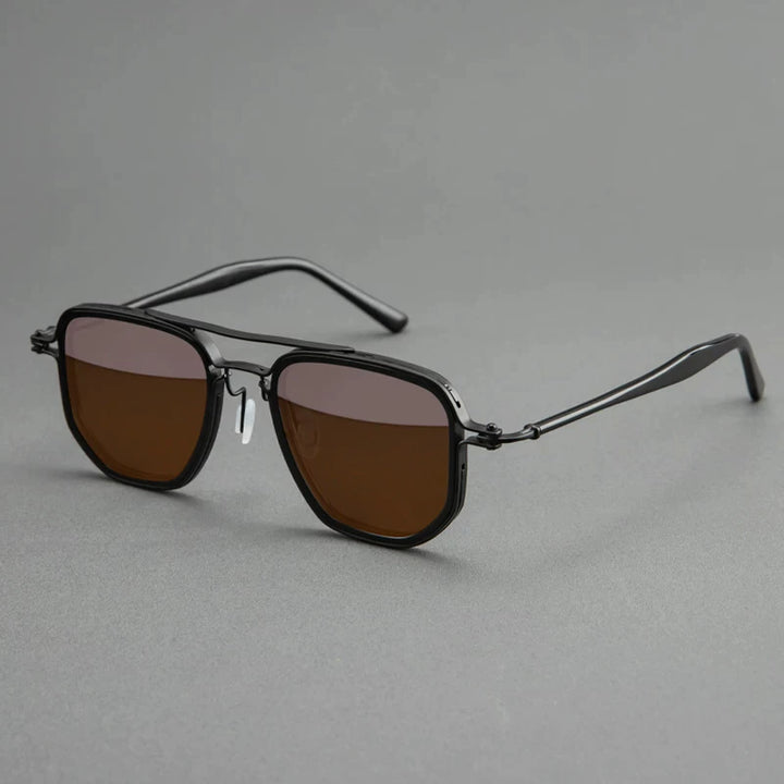 Blackmask Unisex Full Rim Square Titanium Polarized Sunglasses BM-5876S