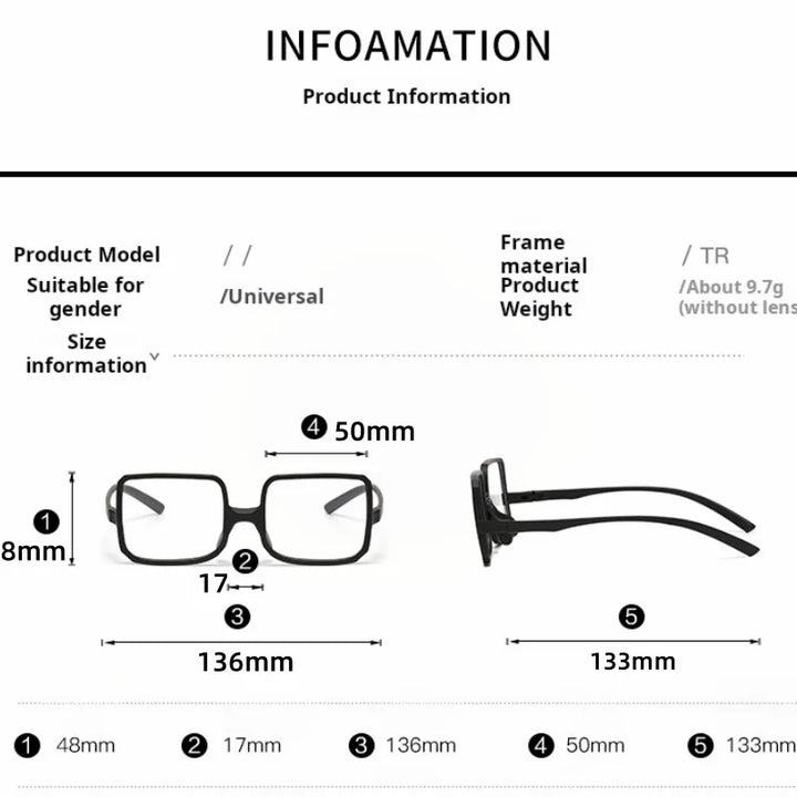 Momoja Women's Full Rim Square Tr 90 Billiard Eyeglasses 72161