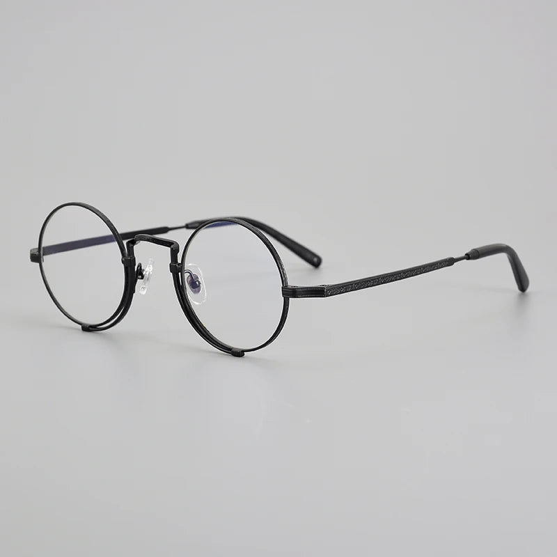 Muzz 5919 unisex round IP titanium prescription eyeglasses — view 3
