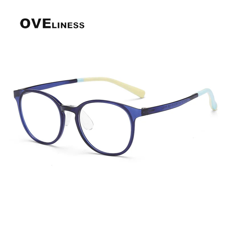 Oveliness Unisex Youth's Full Rim Round Tr 90 Titanium Eyeglasses O5072 Full Rim Oveliness C3  