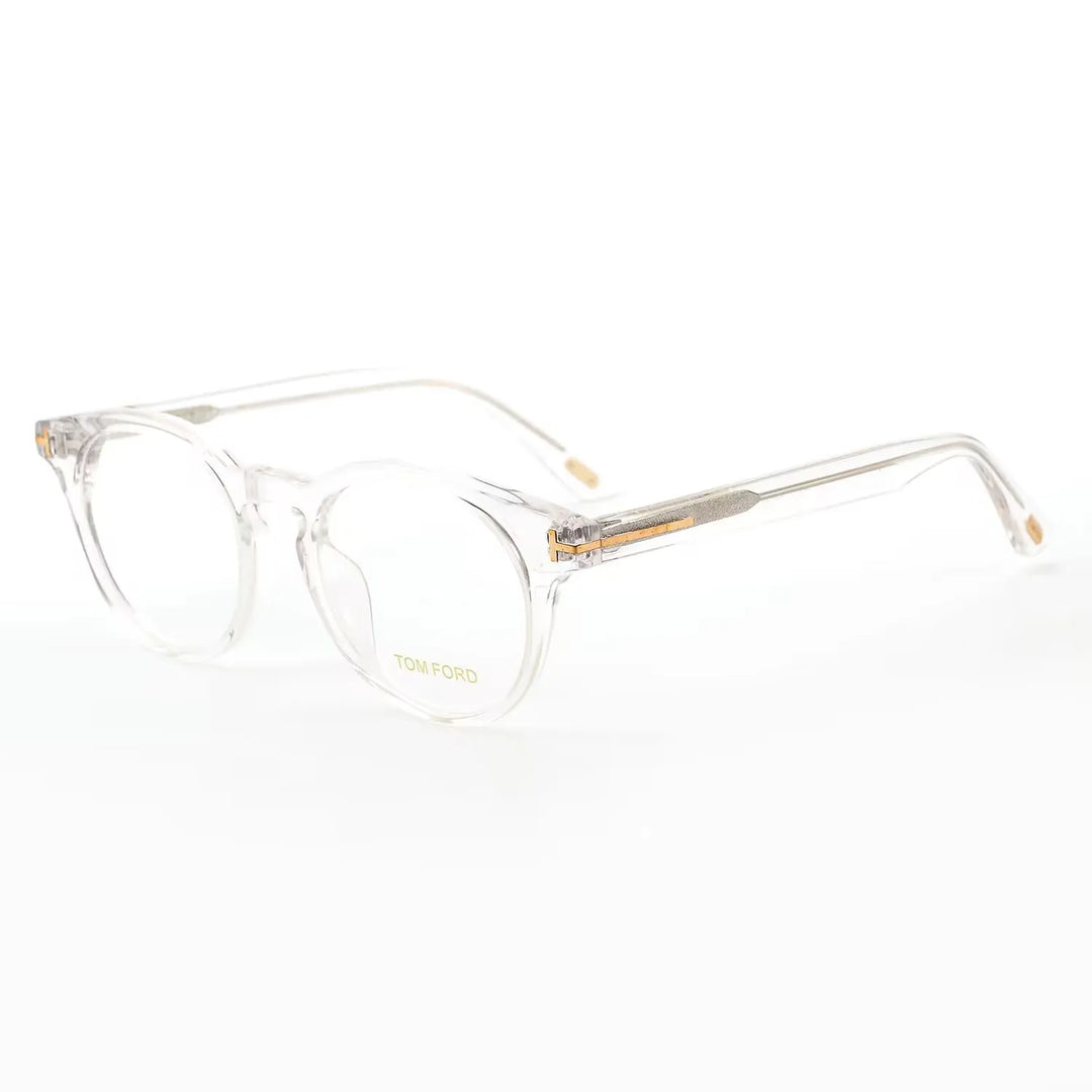 Yimaruili Unisex Full Rim Round Acetate Eyeglasses Y5557 Full Rim Yimaruili Eyeglasses Transparent  