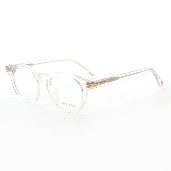 Yimaruili Unisex Full Rim Round Acetate Eyeglasses Y5557 Full Rim Yimaruili Eyeglasses Transparent  