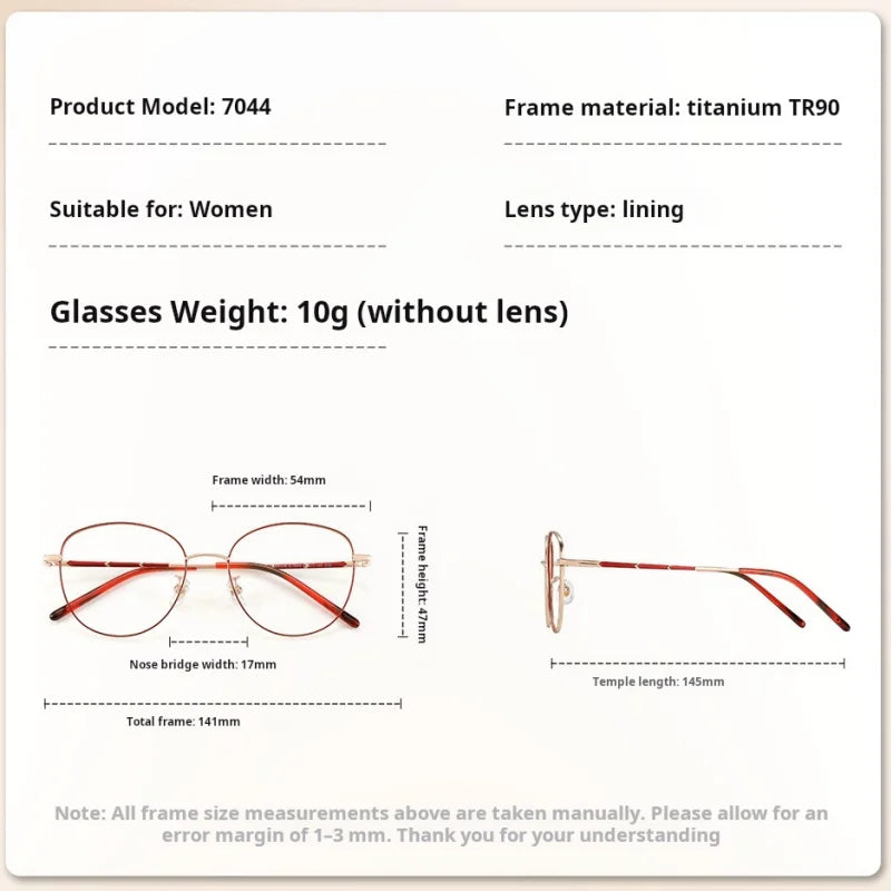 Xbora Unisex Full Rim Cat-Eye Pure Titanium Eyeglasses C7044 — view 2 | Xbora at FuzWeb