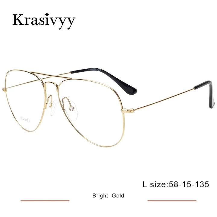 Krasivyy Unisex Full Rim Oval Double Bridge Titanium Eyeglasses 716050