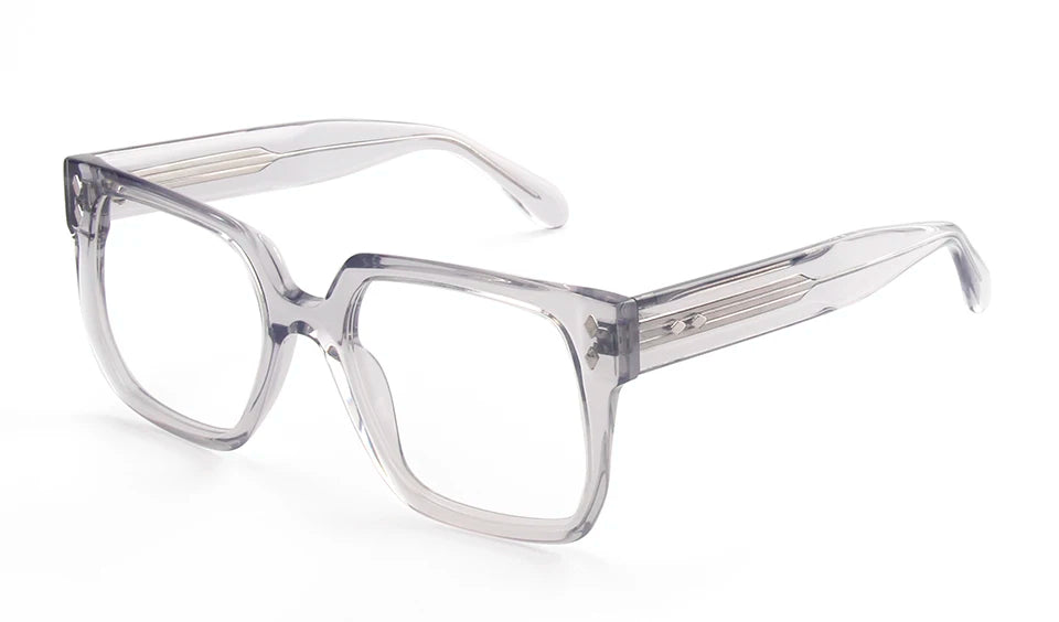 Esnbie Women's Full Rim Square Brow Line Acetate Eyeglasses 240901