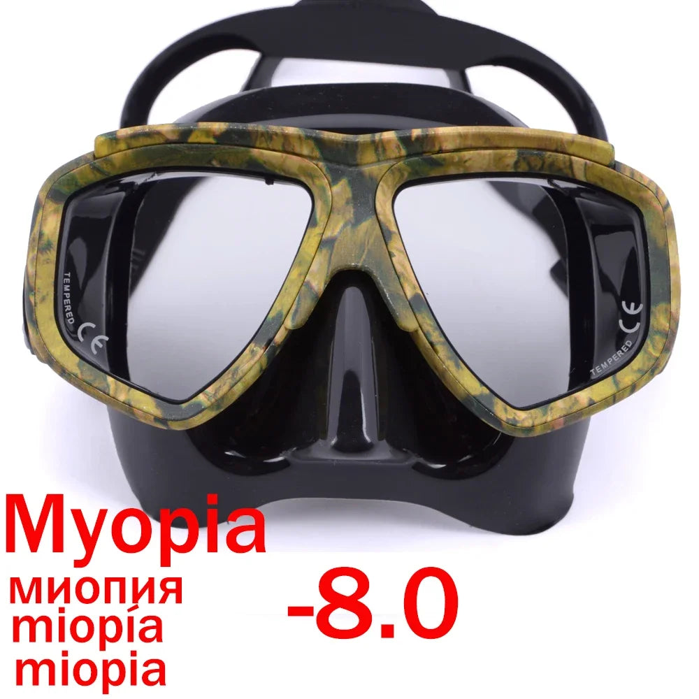 Aleefa Unisex Goggle Pc Silicone Tempered Glass Myopia Swim Mask 64923