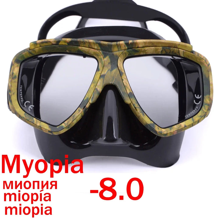 Aleefa Unisex Goggle Pc Silicone Tempered Glass Myopia Swim Mask 64923
