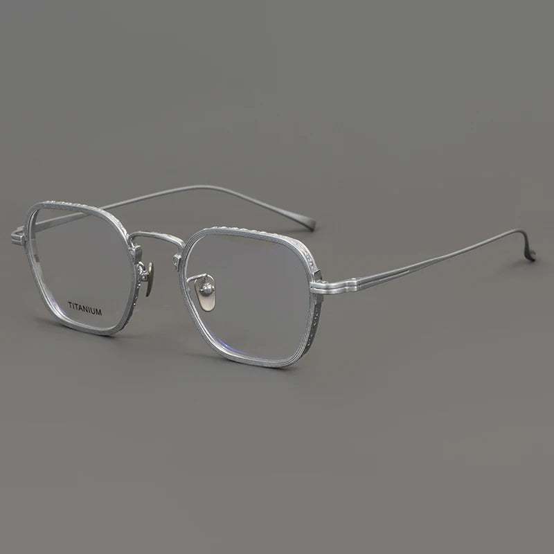 Aimee Unisex Full Rim Square Titanium Eyeglasses 1110531 Full Rim Aimee Silver  