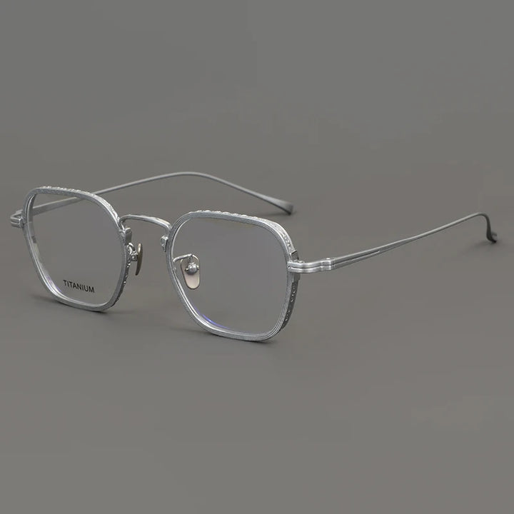 Aimee Unisex Full Rim Square Titanium Eyeglasses 1110531 Full Rim Aimee Silver  