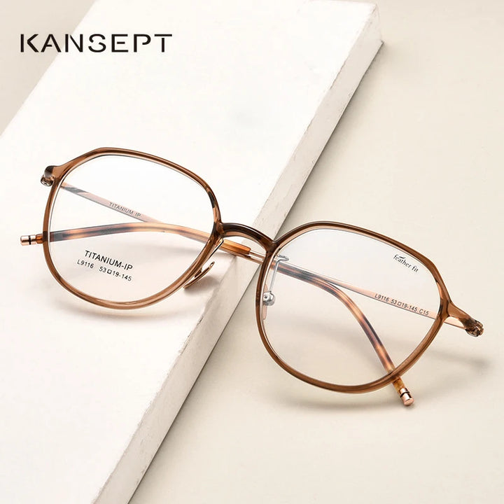 Kansept Women's Full Rim Flat Top Oval Tr 90 Titanium Reading Glasses 9116