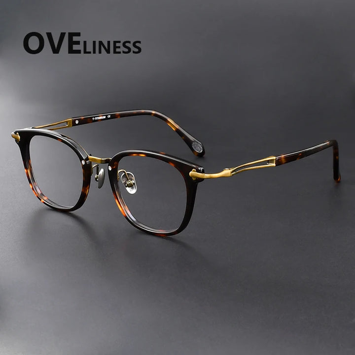 Oveliness Unisex Full Rim Oval Square Titanium Acetate Eyeglasses 369143