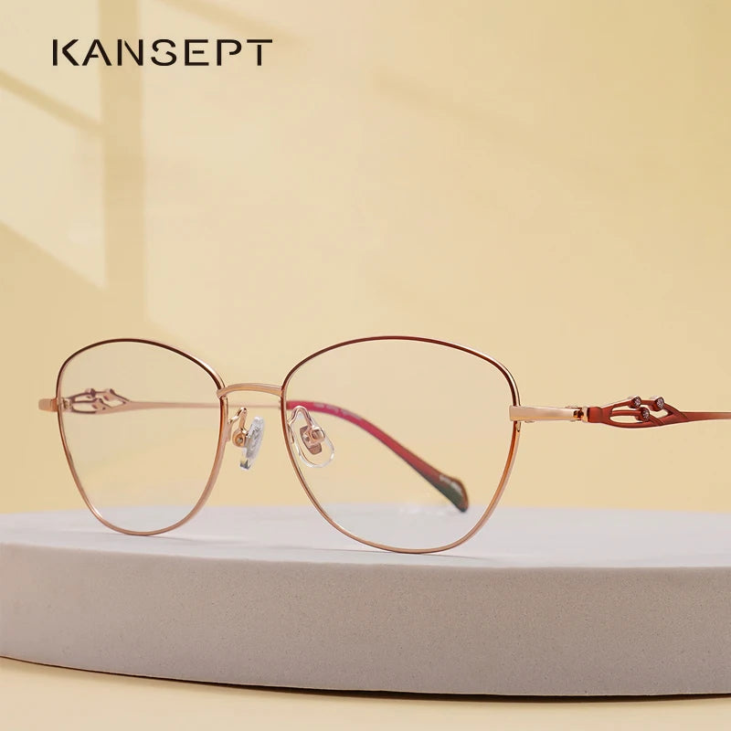 Kansept Women's Full Rim Round Square Alloy Eyeglasses 50028 Full Rim Kansept   