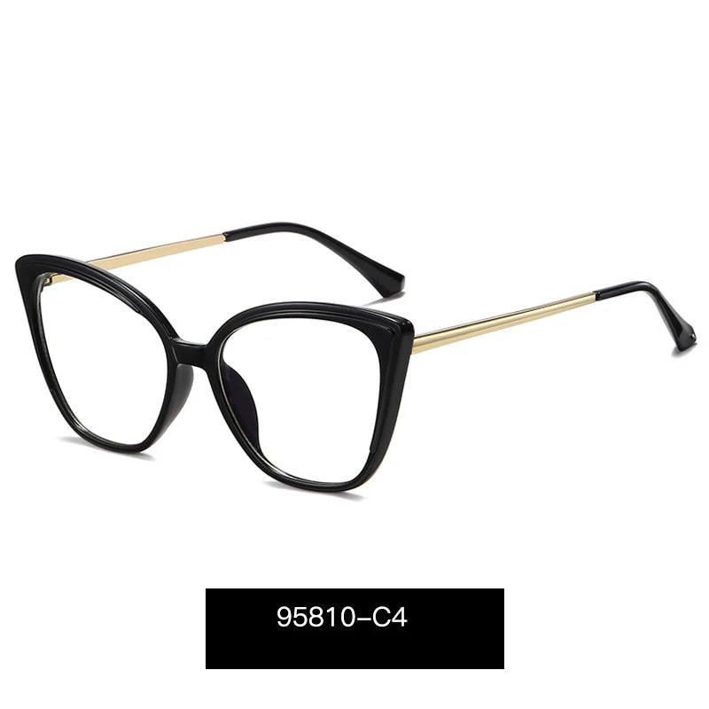 Handoer Women's Full Rim Oval Cat Eye Tr 90 Alloy Eyeglasses 95810