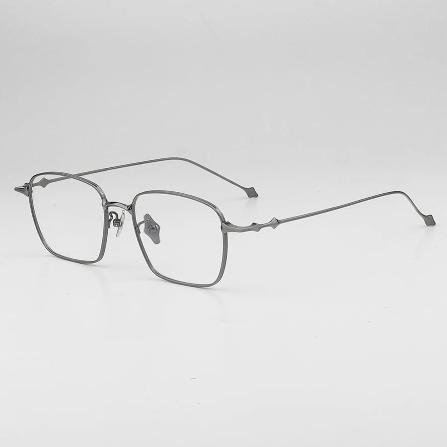 Muzz Unisex Full Rim Square Ip Plated Titanium Eyeglasses Bab82 Full Rim Muzz Gray  