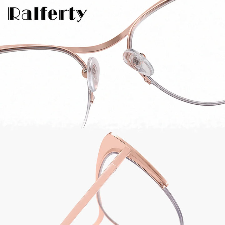 Ralferty Women's Full Rim Square Cat Eye Alloy Eyeglasses R811102 Full Rim Ralferty   