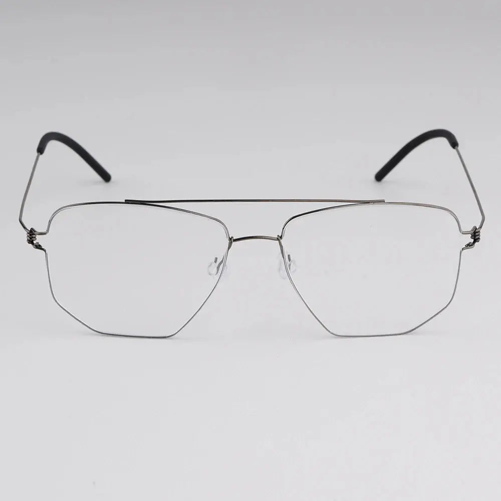 Bobbie 165342 Unisex Full Rim Square Double Bridge Titanium Frames FuzWeb
