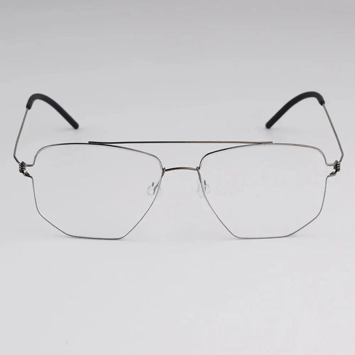 Bobbie 165342 Unisex Full Rim Square Double Bridge Titanium Frames FuzWeb