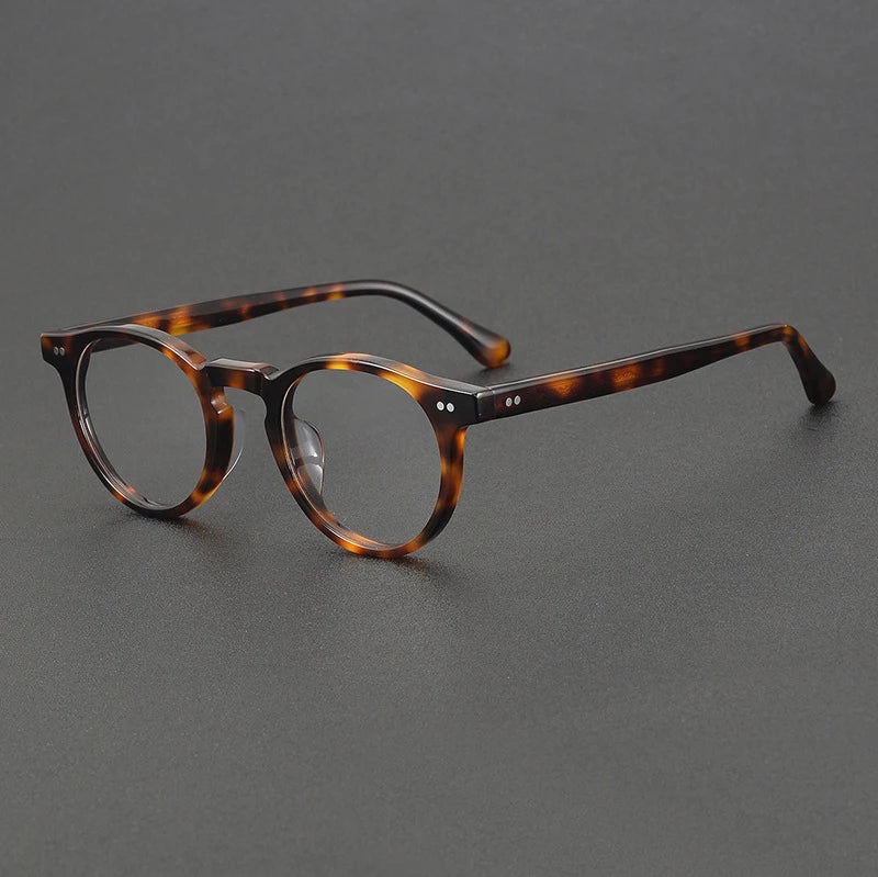 Black Mask Women's Full Rim Round Acetate Eyeglasses 48095 Full Rim Black Mask Tortoise