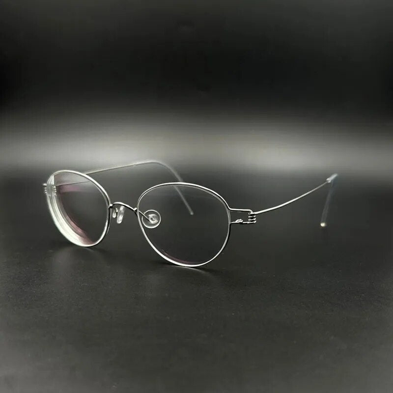 Yujo Unisex Full Rim Oval Round Stainless Steel Eyeglasses Y059 Full Rim Yujo   