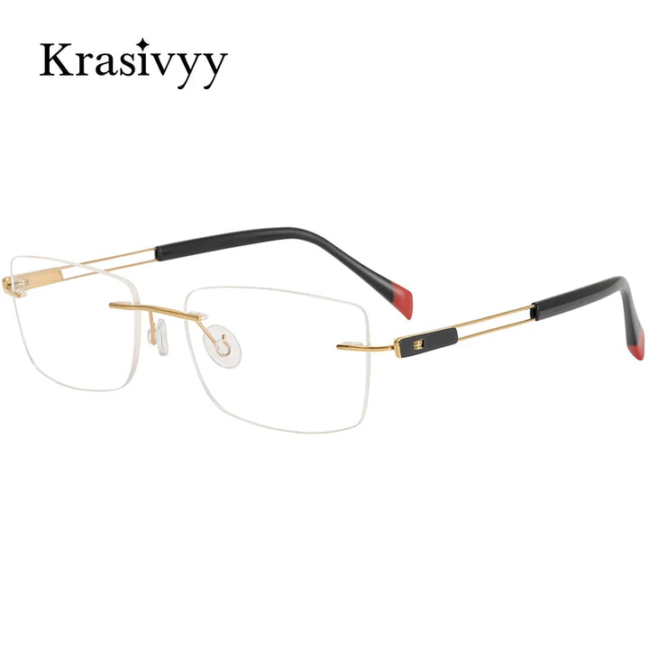 Krasivyy Unisex Rimless Square Screwless Titanium Eyeglasses 5006 Rimless Krasivyy   