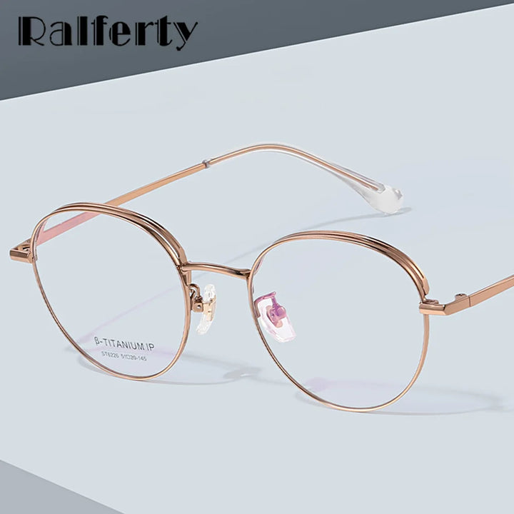 Ralferty Women's Full Rim Oval Titanium Eyeglasses R6226 Full Rim Ralferty   