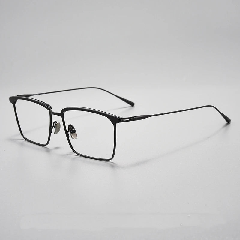 Yimaruili Men's Full Rim Square Acetate Titanium Eyeglasses 88876