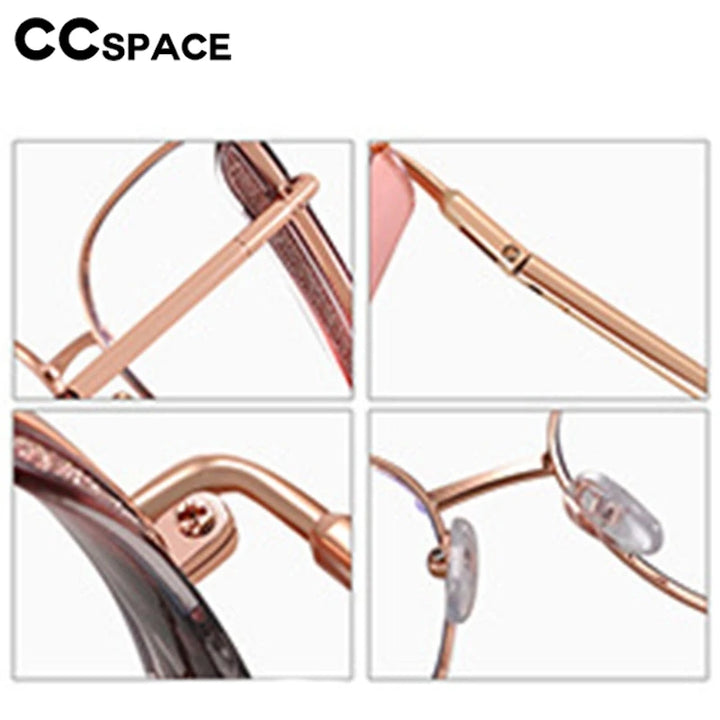 CCspace Women's Full Rim Square Tr 90 Titanium Eyeglasses 300377 Full Rim CCSpace   