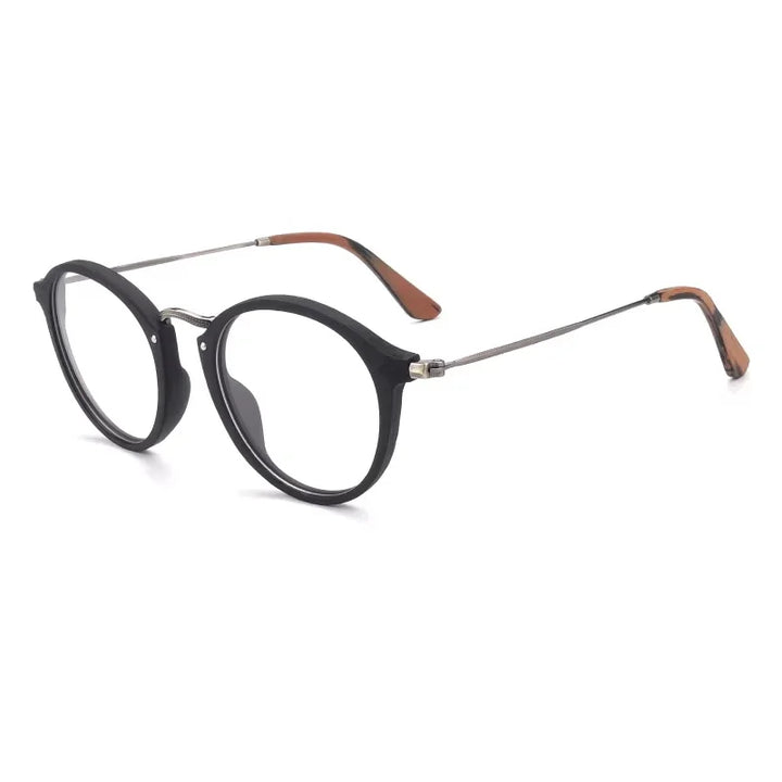 Hdcrafter Unisex Full Rim Round Acetate Titanium Frames 141210 — view 4 | Hdcrafter Eyeglasses at FuzWeb