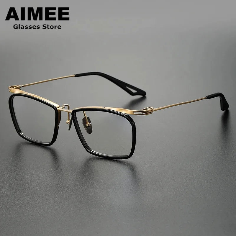 Aimee Unisex Full Rim Square Brow Line Titanium Tr 90 Eyeglasses 1955 Full Rim Aimee   