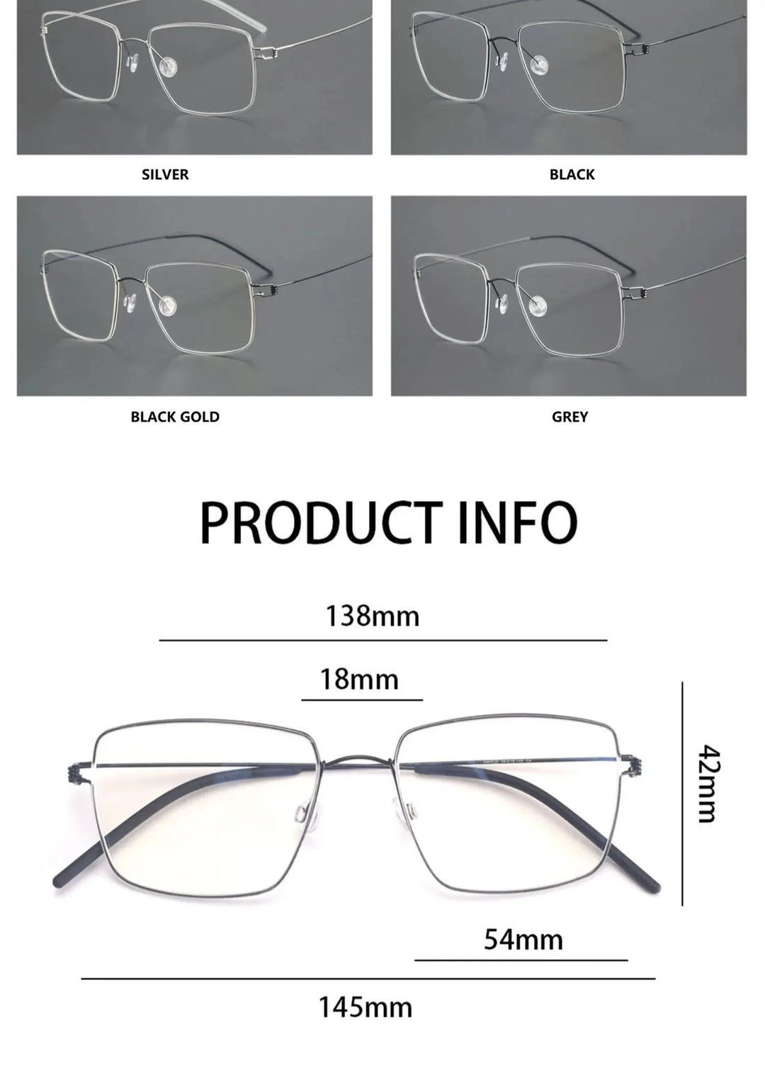 Bobbie Full Rim 185442 Unisex Square Screwless Titanium Frames — view 2 | Bobbie at FuzWeb