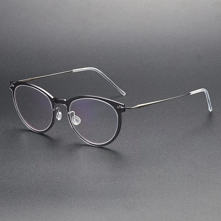 Bobbie Unisex Full Rim Round Titanium Eyeglasses 6517