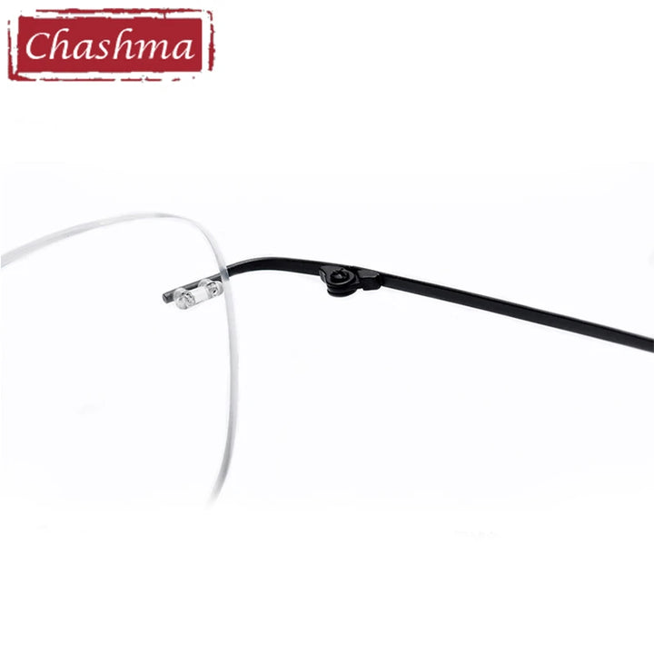 Chashma Ottica Men's Rimless Square Titanium 2G Eyeglasses 16011 Rimless Chashma Ottica   